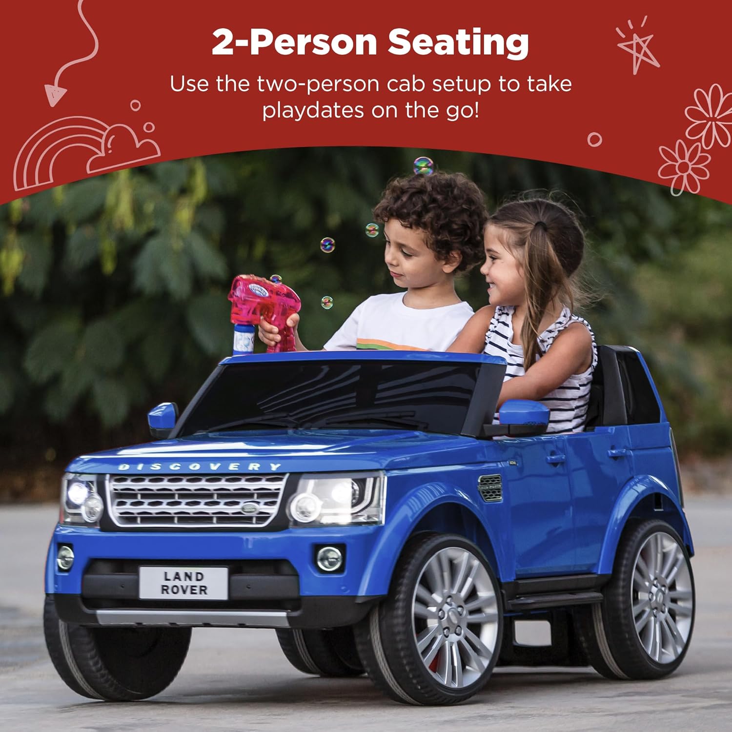 Best Choice Products 12V 3.7 MPH 2-Seater Licensed Land Rover Ride On Car Toy w/Parent Remote Control, MP3 Player - Blue