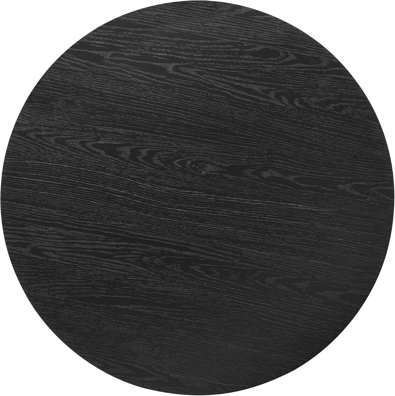 35.8' Black Round Coffee Table, Furniture Table,Modern Accent Table with Reverse Arch,Multi-Purpose Side Table, Veneer Finish End Table for Living Room,Bedroom,Office,and Small Spaces (Black,35.8')