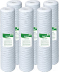 5 Micron Water Filter 20' x 4.5', 20-inch Whole House Heavy Duty String Wound Sediment Pre-Filters for Well Water, Replacement Cartridge for SDC-45-2005, FP25B, DGD-5005-20, 6-Pack