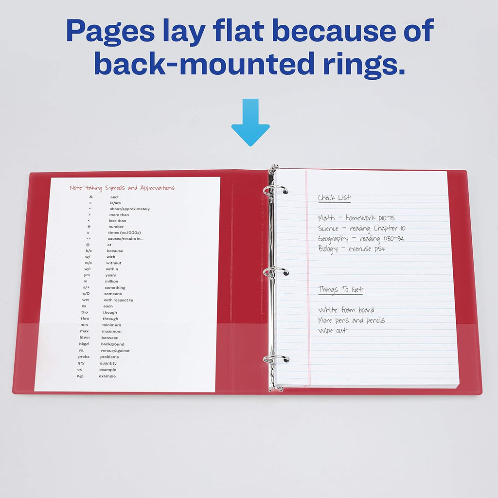 Avery Heavy-Duty 3 Ring Binder, 4 Inch One Touch EZD Rings, 4.5 Inch Spine, 1 Red Binder (79584) (Pack of 5)