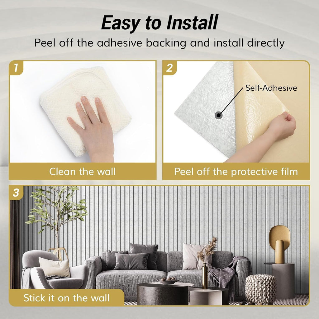 TONOR Dual-Layer Thickened Acoustic Wall Panels Self Adhesive, 8 pack 47.2'x23.6'x0.72' High Density Large Sound Proof Panels for Walls, Peel and Stick Wall Panels for Interior Wall Décor, Grey