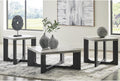 Signature Design by Ashley Sharstorm Modern Table Set with Faux Cement Melamine Tabletop, Set of 3, Light Gray & Gray