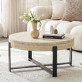 Round Coffee Table Small Modern Coffee Tables with Storage Wood Mid Century Coffee Table for Living Room Office Apartment