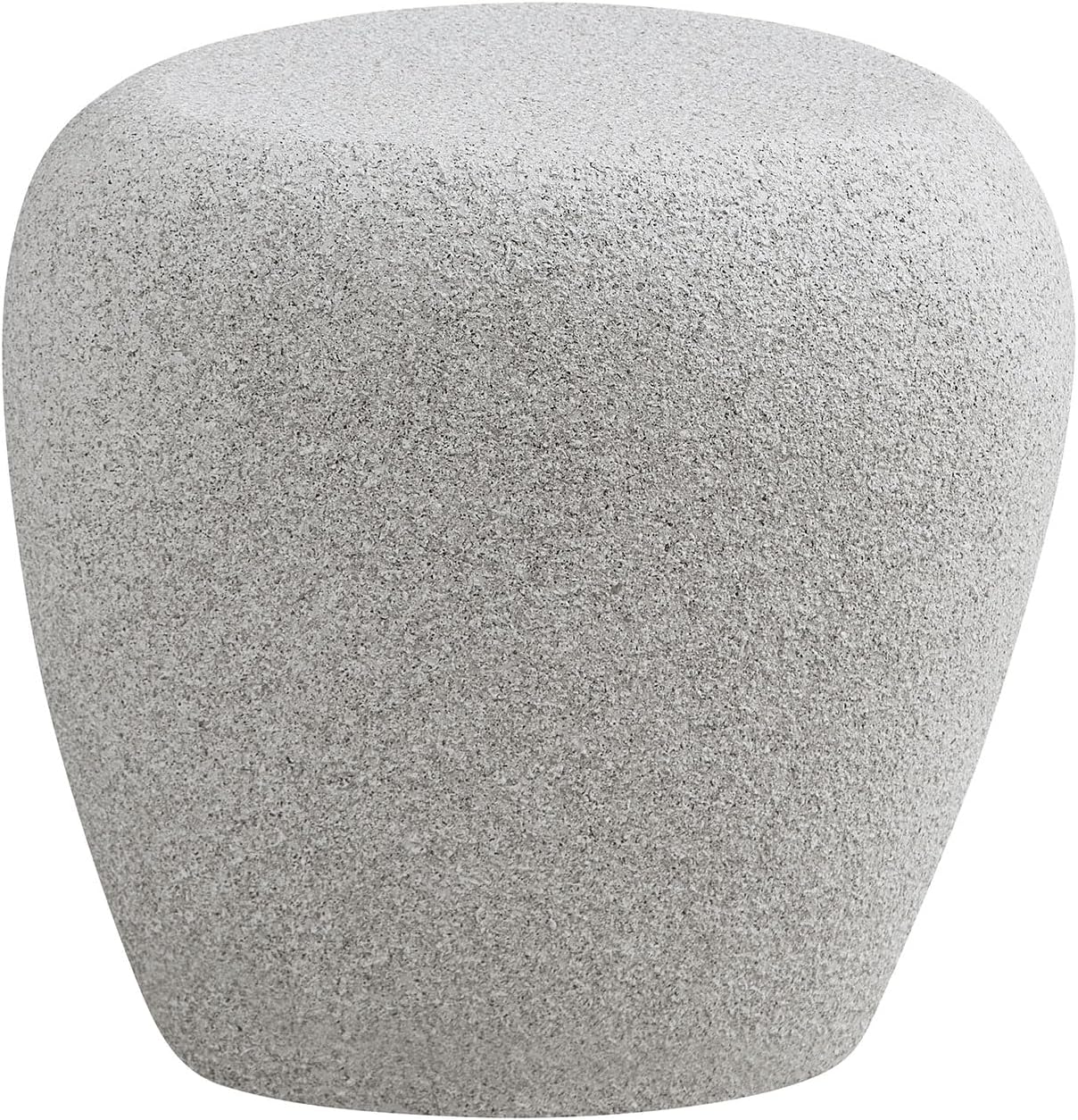Faux Rock Side Table with Lightly Rought Rock Design,Irregular Drum End Table Fiberglass Accent Stone-Like Nightstand for Living Room,No Assembly