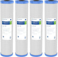 Pentair Pentek EPM-20BB Big Blue Carbon Block Water Filter, 20' x 4.5', 10 Micron, Bonded PAC, Chlorine Taste & Odor Reduction, 30,000 Gallon Capacity, Pack of 4
