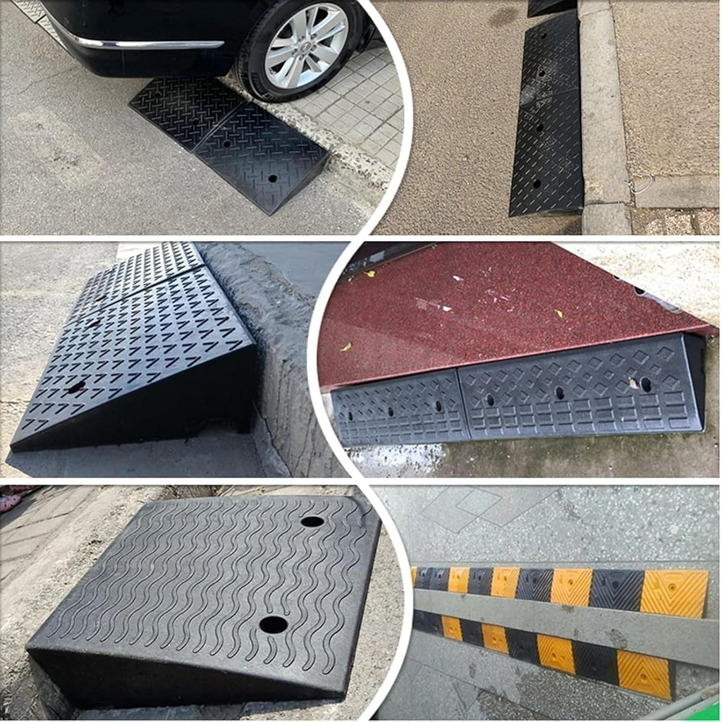 Ramps Threshold Ramp, Rv Cars Curb Ramp Threshold for Truck/Lawn Mower/Mobility Scooters, 3inch / 4inch / 5inch / 6inch Rise, Garden Garage Door Access Ramps