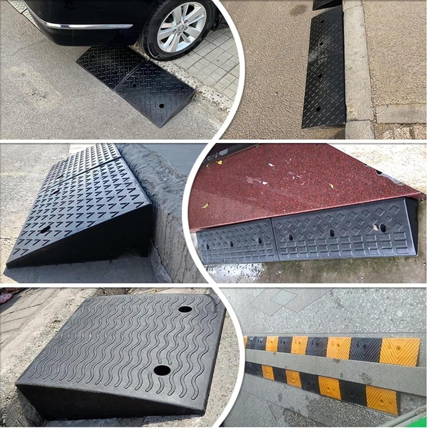 Ramps Threshold Ramp, Rv Cars Curb Ramp Threshold for Truck/Lawn Mower/Mobility Scooters, 3inch / 4inch / 5inch / 6inch Rise, Garden Garage Door Access Ramps