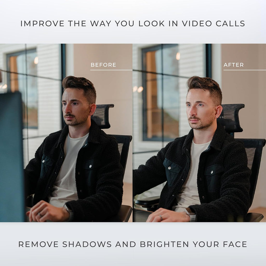 HumanCentric Premium Video Conference Lighting for Video Calls, HighBeam Pro Light for Zoom Meetings and Streaming, Upgrade Monitor Ring Light with LED Webcam Light, Dual Video Conference Light