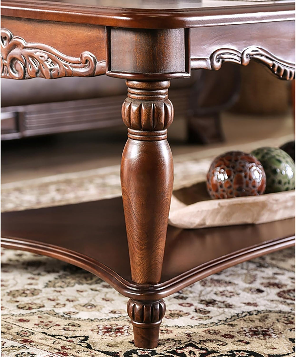 Furniture of America 3-Piece Trenton Table Set, Cherry Finish