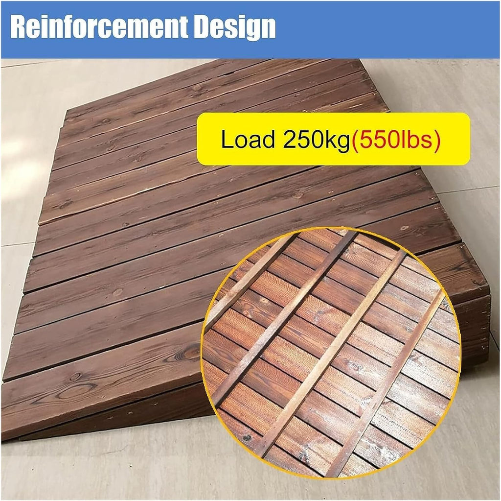 4' 7' 8' Rise Door Ramp for Wheelchairs, Wooden Threshold Ramps for Doorways, Non Slip Portable Home Entry Ramps,Size : 90x80x20cm/35.4x31.5x8in