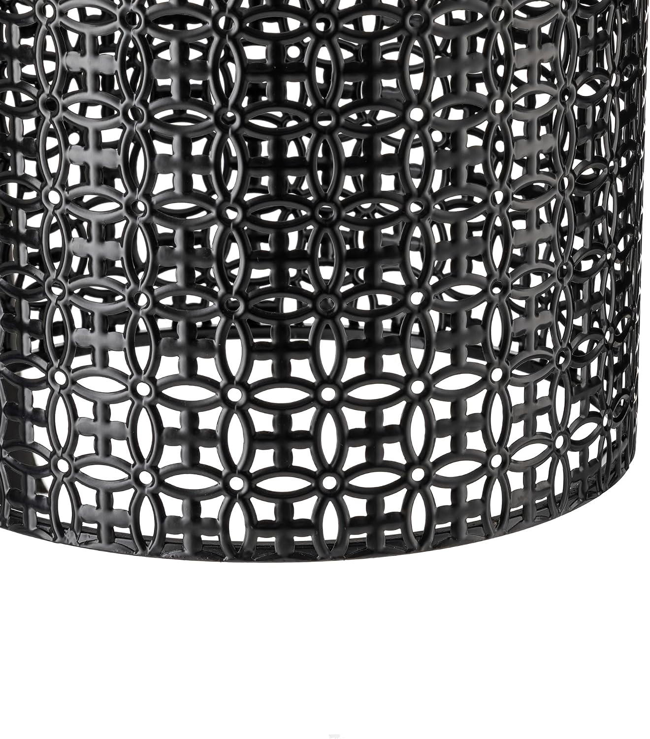 Glitzhome Accent Tables Living Room Set of 2, Round Metal Side End Table, Small Circle Coffee Bedside Table, Planter Stand for Couch Nightstand Bedroom Patio Backyard, Glossy Black