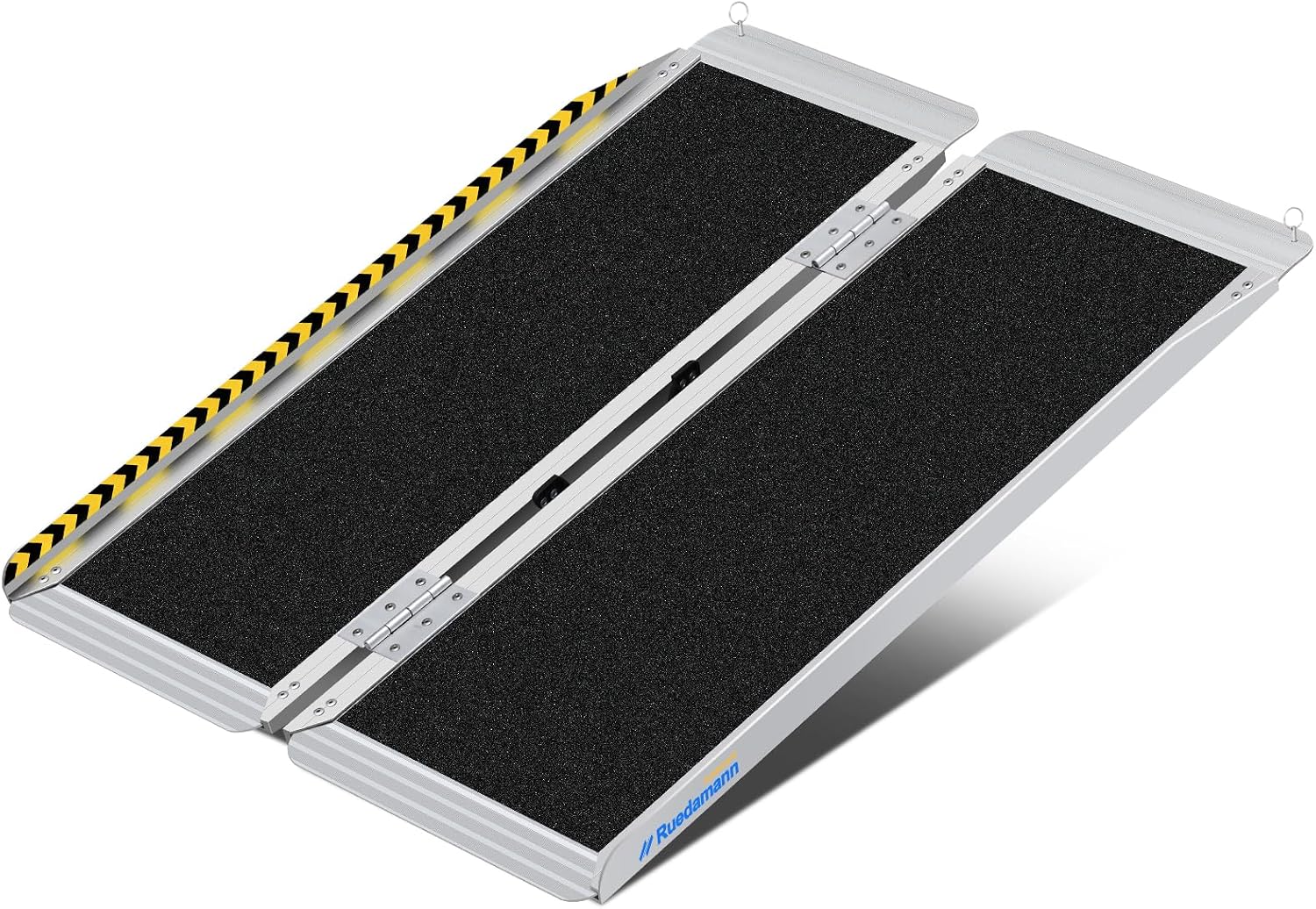 Ruedamann 4 FT Wheelchair Ramp, 30.3'' Wide Portable Ramps for Wheelchairs for Home, Non-Slip Aluminum Ramps with Handle, 600 LBS Capacity Wheelchair Ramps for Home Steps, Doorways, Door Entry, Stairs