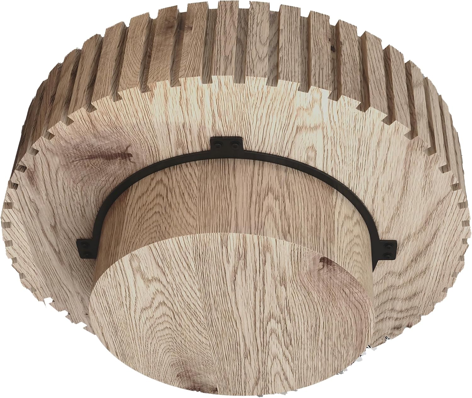 31.4'' Round Circle Coffee Table Modern Wood Coffee Table for Living Room, Contemporary Minimalist Fluted Drum Pedestal Style, Easy Assembly, Wood