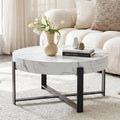Marble Round Coffee Table Modern Coffee Tables for Living Room Travertine Stone Coffee Table with Storage for Apartment Office Small Space