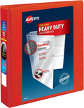 Avery Heavy Duty View 3 Ring Binder, 1.5' One Touch EZD Ring, 12 Red Binders (79171)
