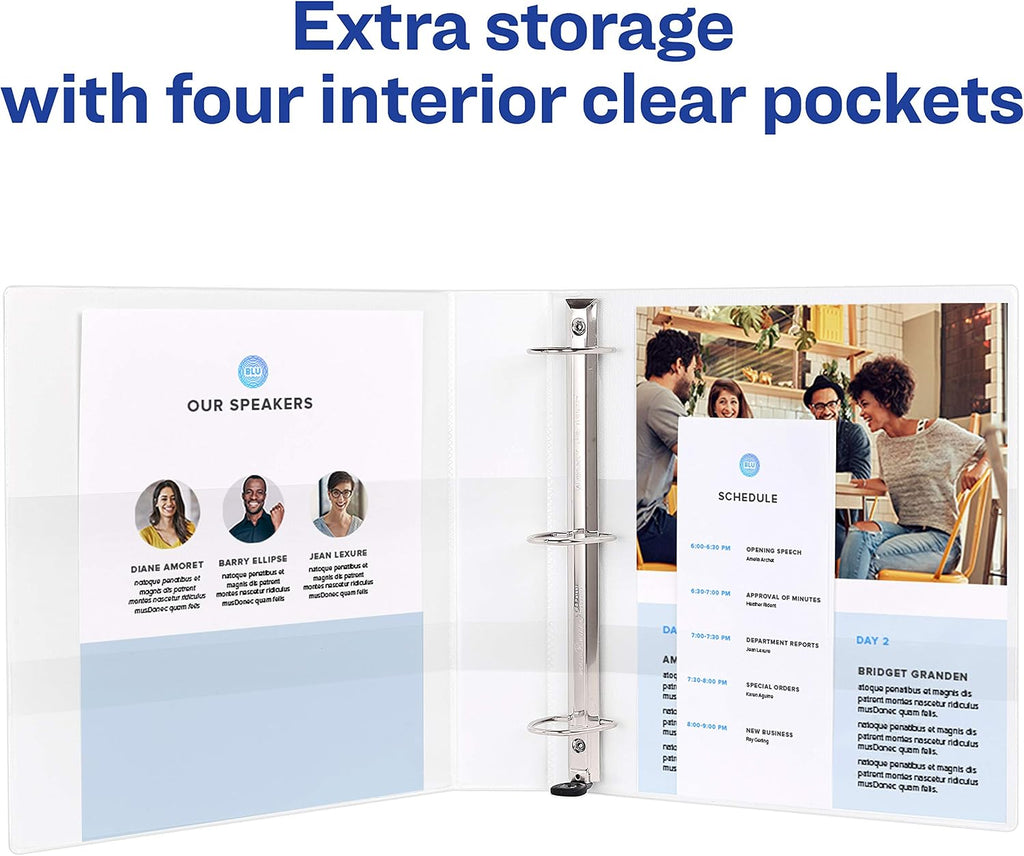 Avery Heavy-Duty View 3 Ring Binder, Extra Wide, 1.5' EZD Rings, 1 White Binder (01319) (Pack of 12)