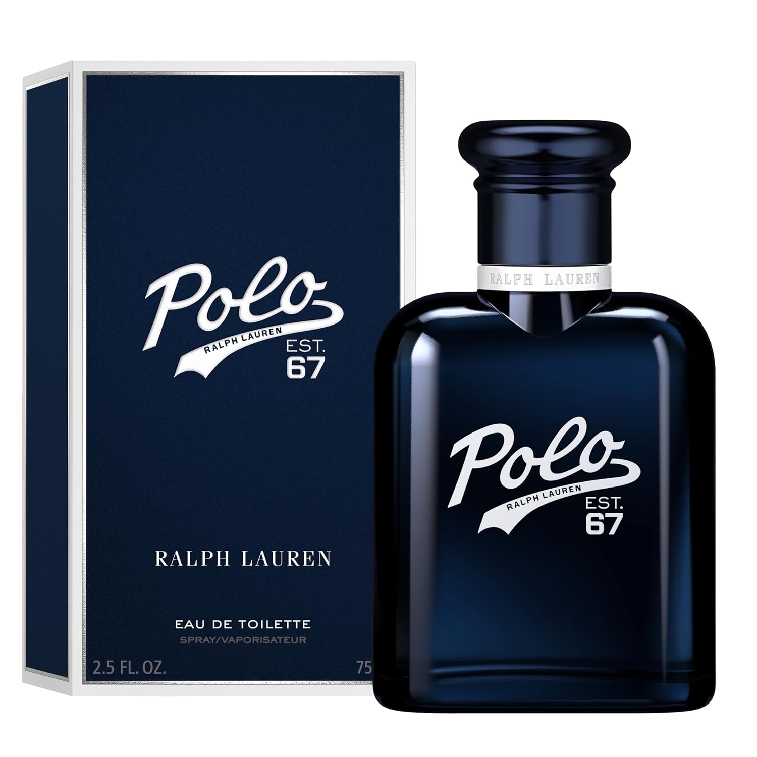 Ralph Lauren - Polo 67 - Eau de Toilette - Men's Cologne Refill Bundle - Woody & Solar Scent - With Sunflower, Bergamot, & Patchouli - Full Size, 2.5 Fl Oz Cologne & 5.1 Fl Oz Refill Bottle