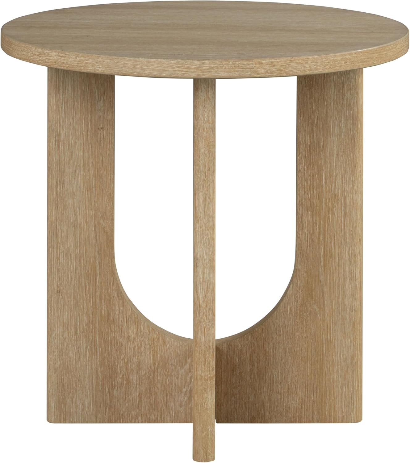 Furniture of America Aveline Modern 3 Piece Round Coffee Table Set with Cutout Trestle Base, Living Room Set for Small Space, Home Office, Bedroom, Natural
