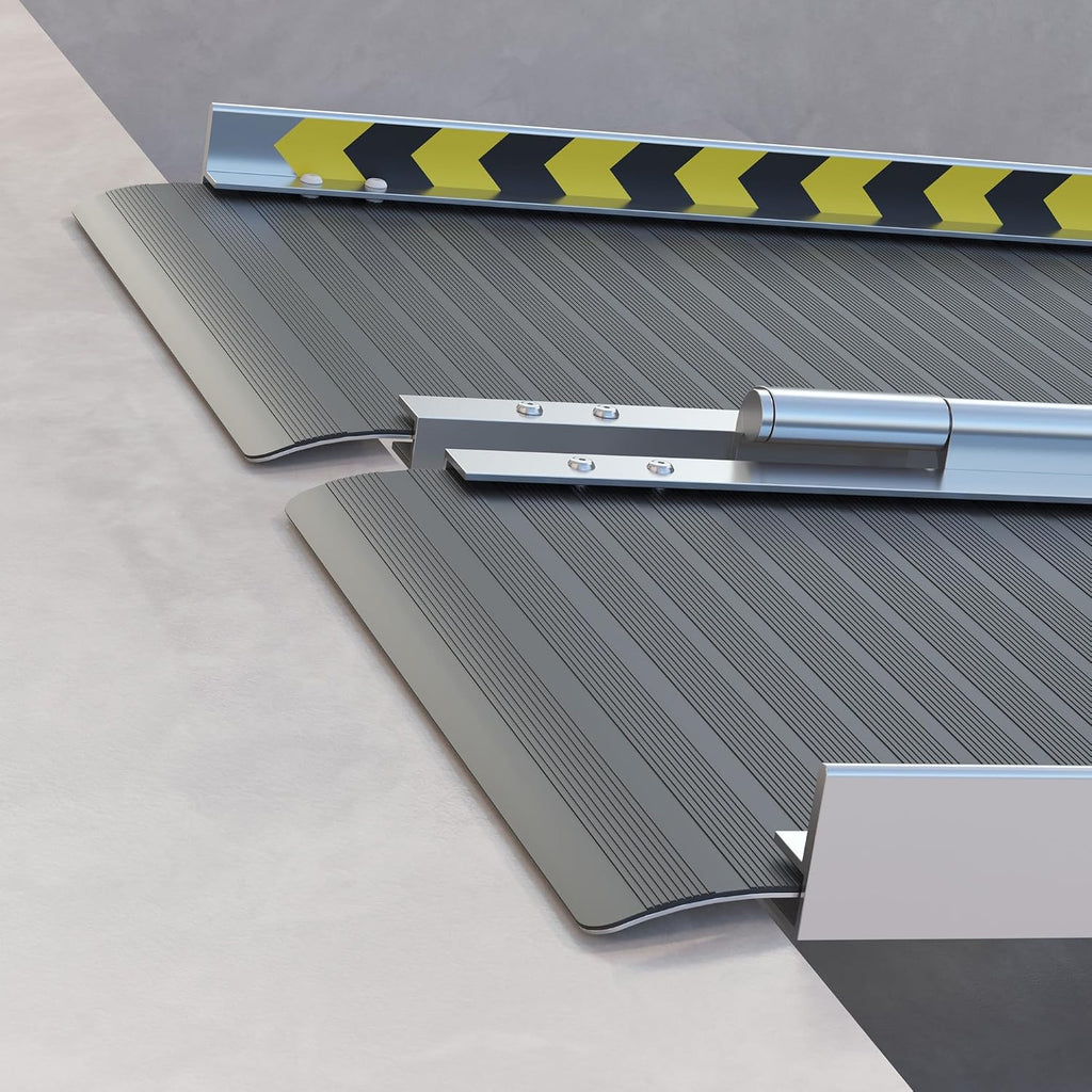 HOMCOM Wheelchair Ramp, 10FT Foldable Threshold Ramp, Aluminum Handicap Ramp with Non-Slip Surface, Transition Plates Above and Below for Home, Doorways, Steps, 600lbs Capacity
