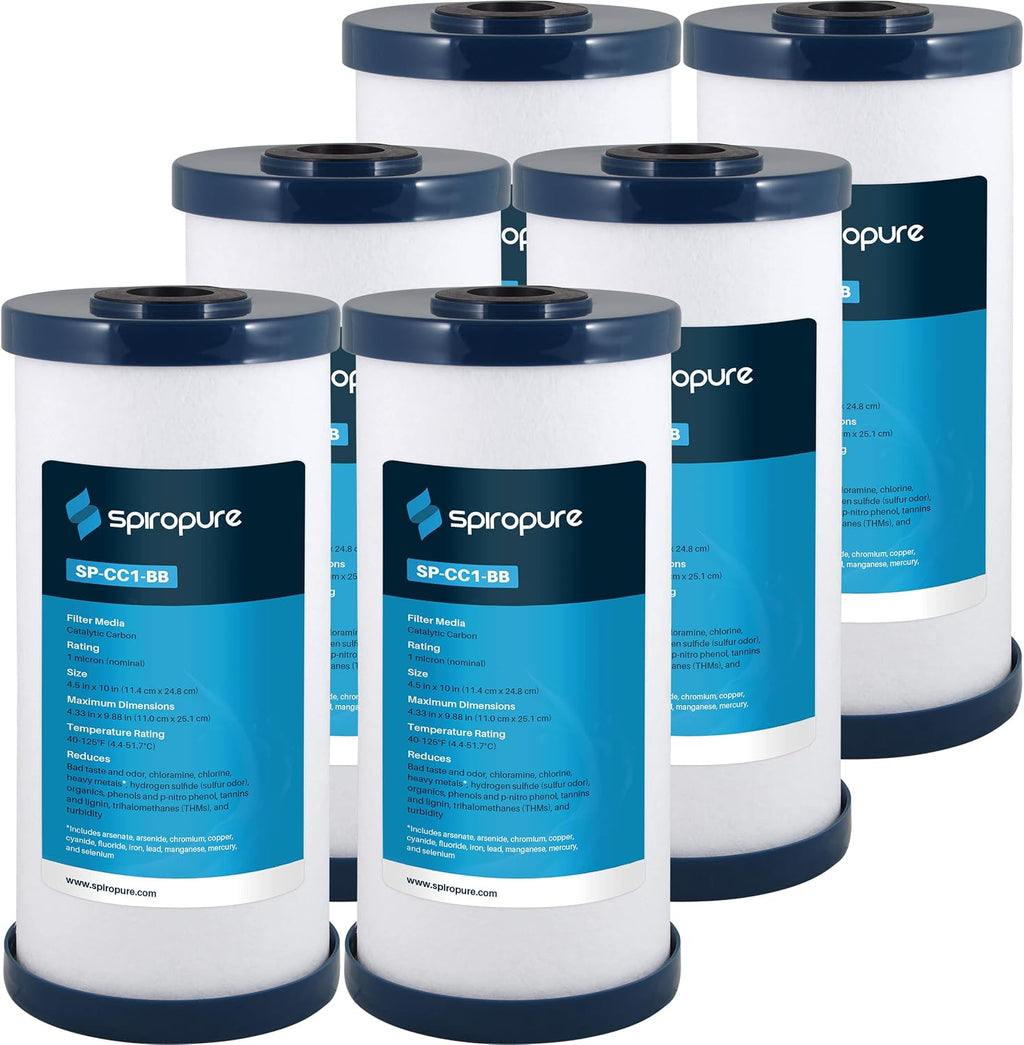 SpiroPure SP-CC1-BB 10x4.5 Catalytic Carbon Water Filter 10 Inch (6 Pack)