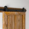 14FT Sliding Barn Door Hardware Kit for Single Door Easy to Install Smoothly and Quietly Barn Door Track Fit 84' Wide and 1 3/8' - 2' Thickness Single Wood Door Black (T Shape)
