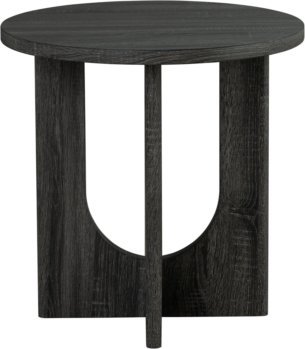 Furniture of America Ravyn Modern 3 Piece Round Coffee Table Set with Cutout Trestle Base, Living Room Set for Small Space, Home Office, Bedroom, Grey
