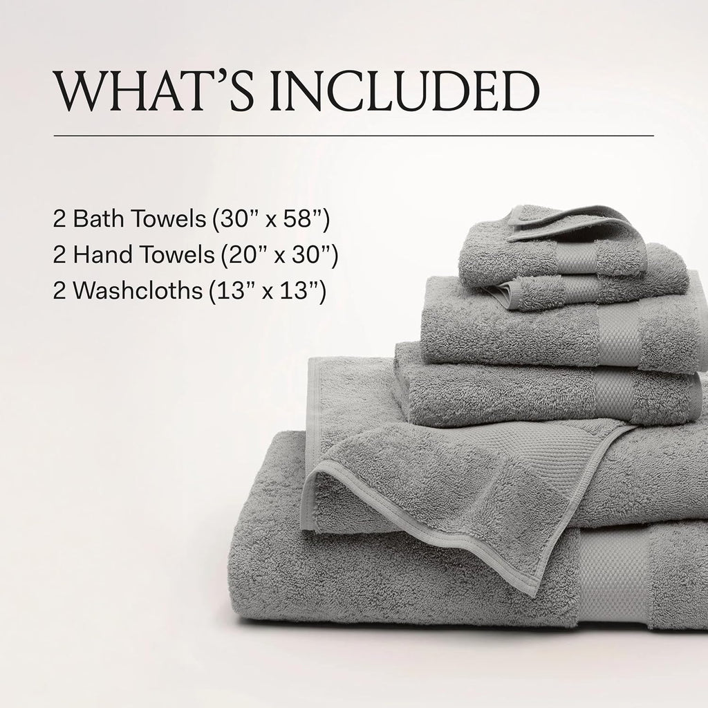 BOLL & BRANCH Plush Bath Towel Set - Dusty Rose - 6 Piece - Includes 2 Bath Towels, 2 Hand Towels & 2 Washcloths - 100% Organic Cotton - Ultra Soft & Luxurious - Quick Absorbing