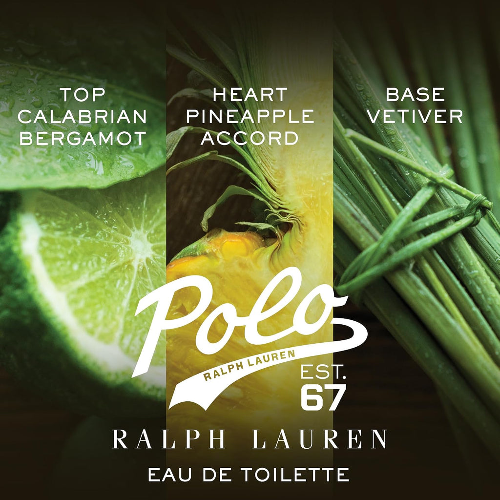 Ralph Lauren - Polo 67 - Eau de Toilette - Men's Cologne Refill Bundle - Woody & Solar Scent - With Sunflower, Bergamot, & Patchouli - Full Size, 2.5 Fl Oz Cologne & 5.1 Fl Oz Refill Bottle