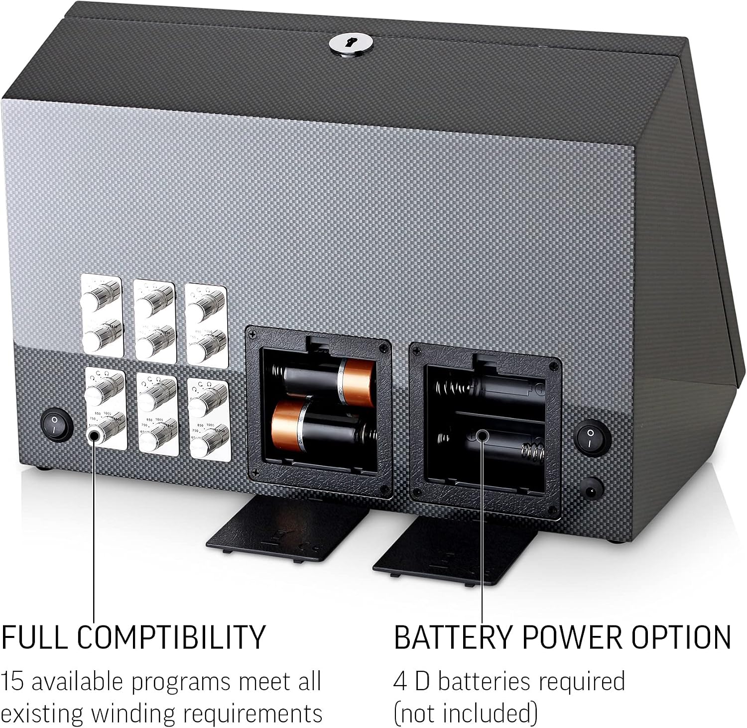 12 Watch Winder for Automatic Watches with Motor-Stop and Battery Option