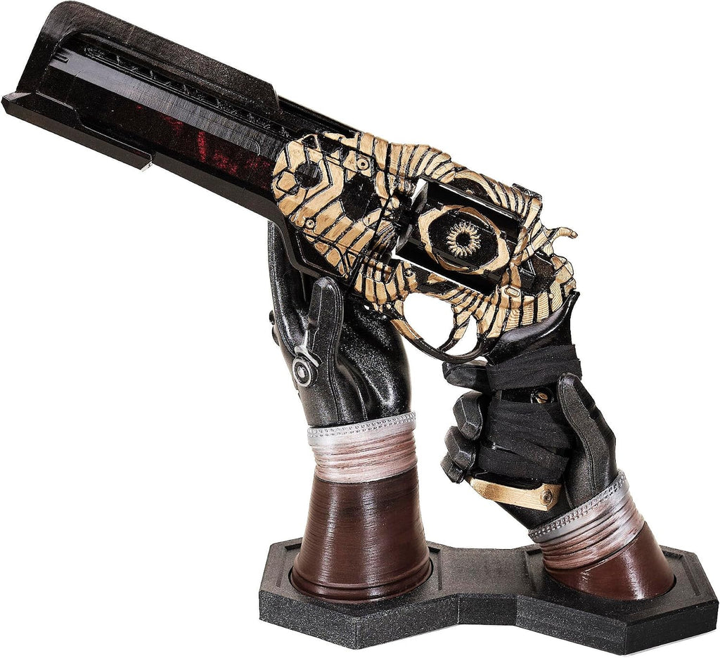 Ace of Spades – All In Ornament (Golden Edition) – Handmade D2 Prop Replica – Static Trigger, Collector Display Hand Cannon (Ace of Spades + Cayde-6 Hand Stand)