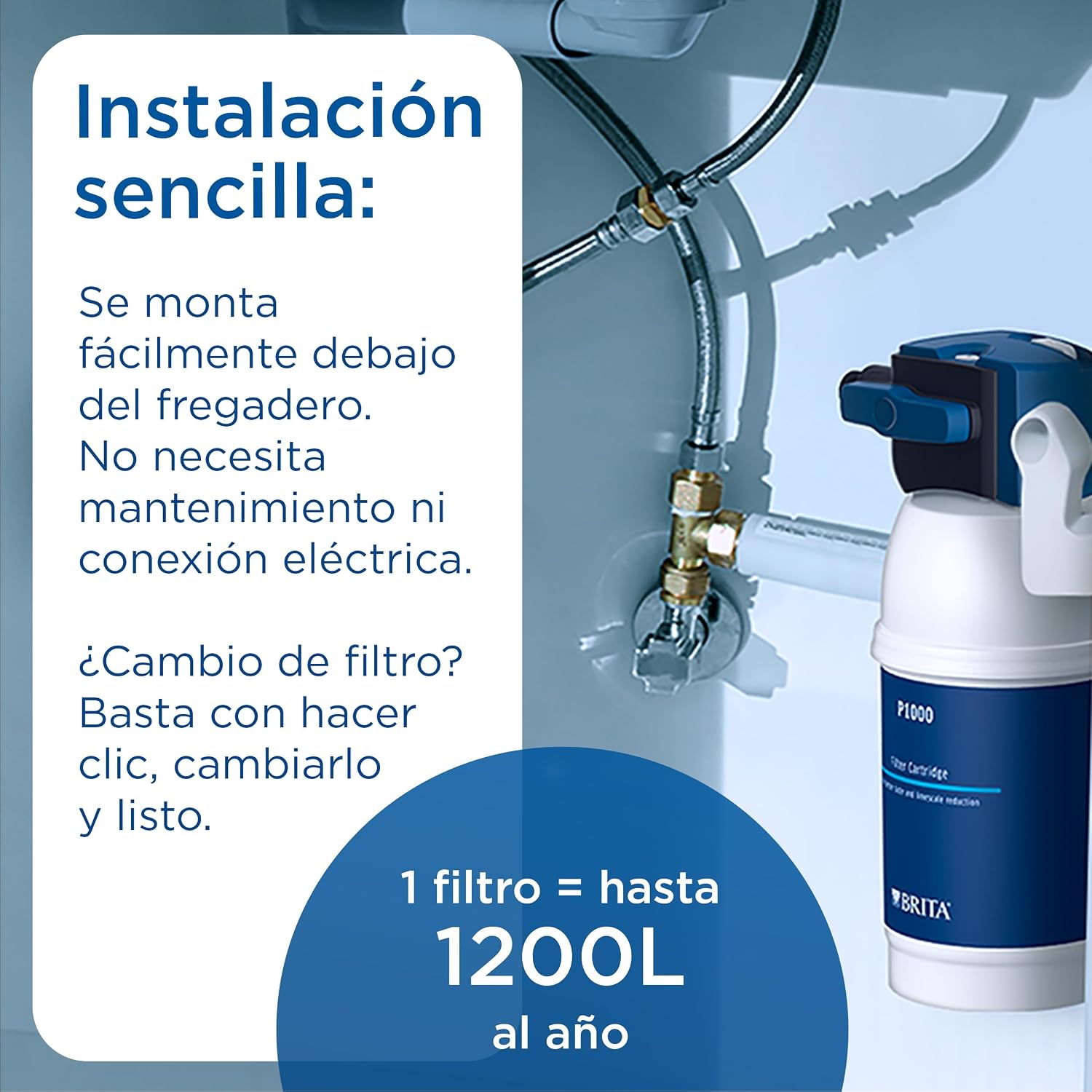 BRITA P1000 Replacement Filter Cartridge for BRITA Filter taps - 1 Pack - Reduces Chlorine, limescale and impurities