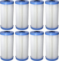 Pentair Pentek R30-BB Big Blue Sediment Water Filter, 10-Inch, Whole House Pleated Polyester Filter Cartridge, 10' x 4.5', 30 Micron, Pack of 8, White