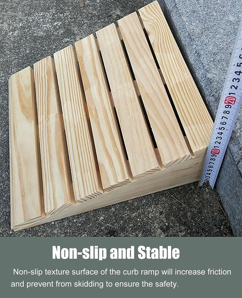 Entry Ramps for Wheelchairs for Home - 6inch Rise, Portable Anti-Skid Wood Threshold Ramps for Doorways 3/4/5/7 Inch Rise, Transition Ramp for Cars/Motorcycle/Disabled Chair (Size : 30.8×30×9cm)