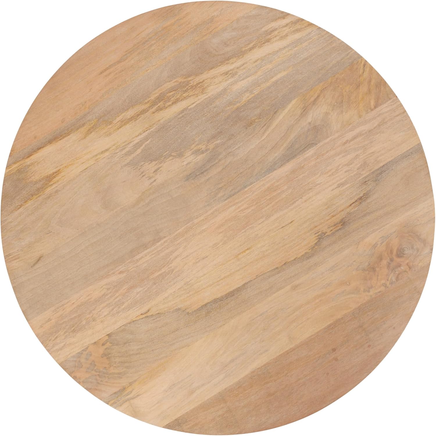 Kate and Laurel Kershaw Transitional Round Coffee Table; 30 x 30 x 19; Natural Wood; Circle Living Room Table with Solid Mango Wood Construction and Tapered Hairpin Legs