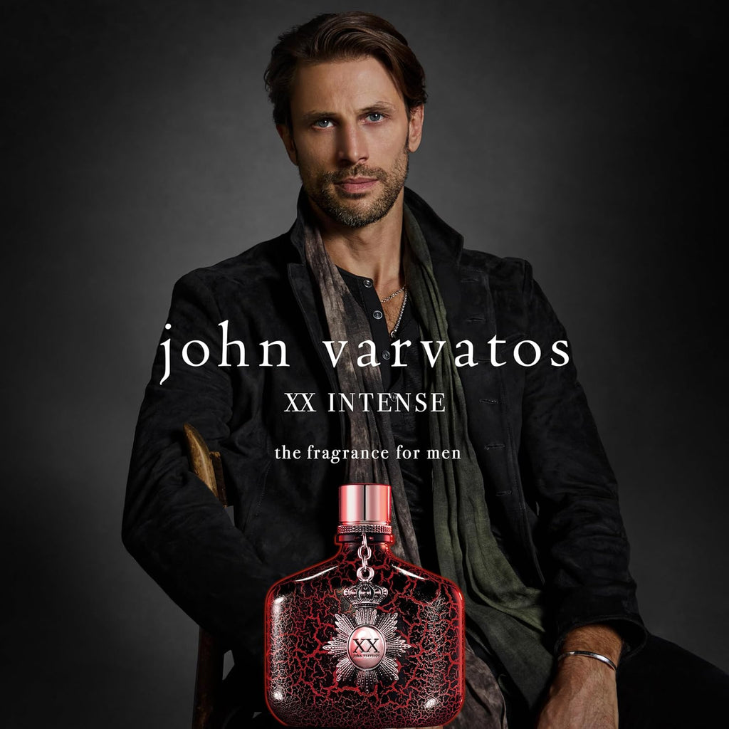 John Varvatos XX Intense Eau de Parfum 2-Piece Fragrance Gift Set, Includes EDP Spray & Travel Size Men's Cologne, Woody Oriental Scent with Notes of Cardamom, Orange Flower & Sandalwood, 4.2 fl oz