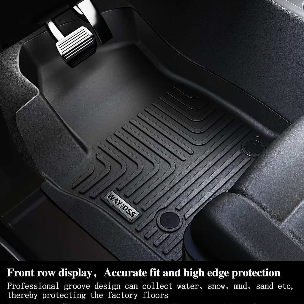 Floor Mats for Acura MDX 2014-2020 (only for 7 Seat, No Hybrid Models) with Trunk Mat & Backrest Mat TPE All Weather Protection 3 Rows Floor Liner & Cargo Liners Accessories