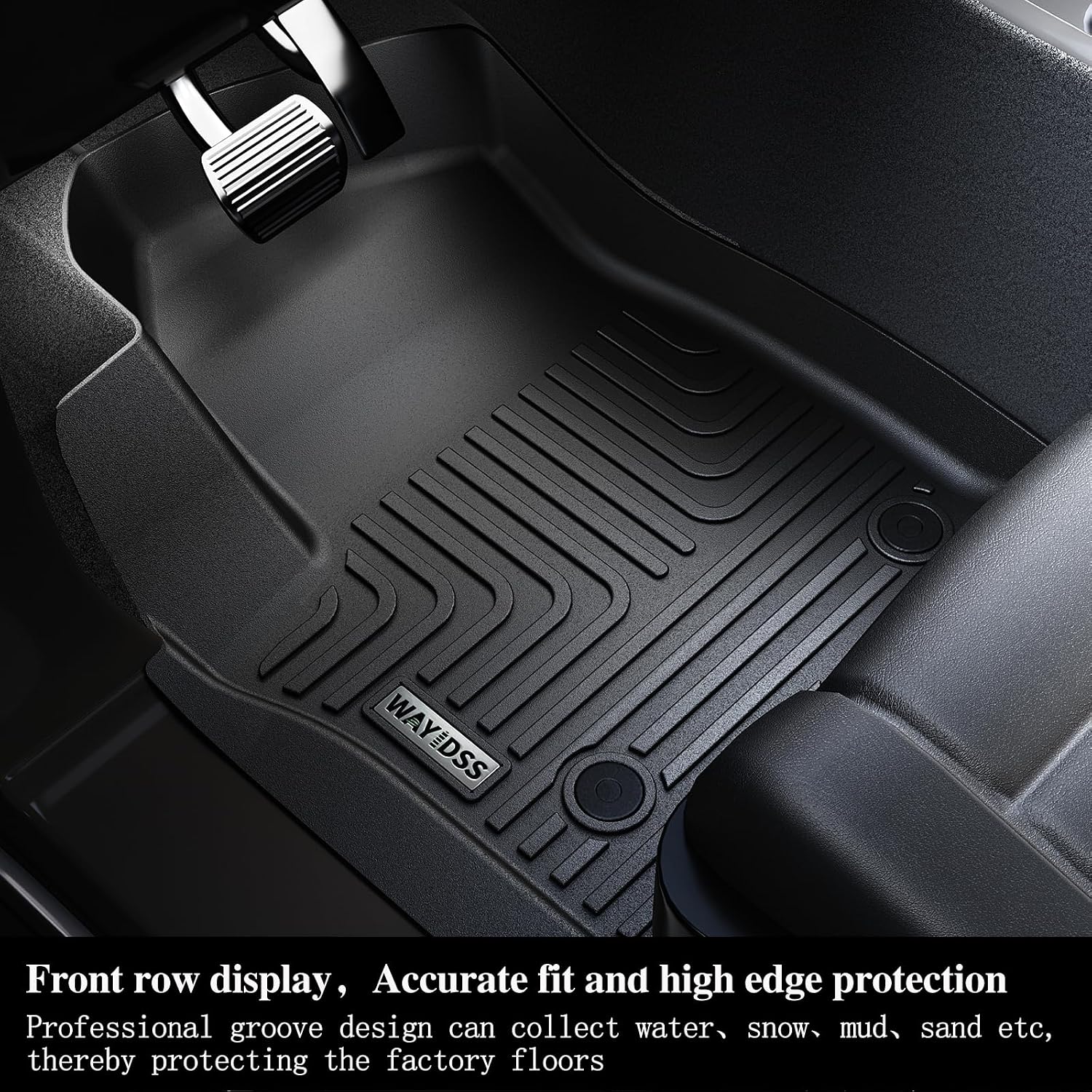 Floor Mats for Acura MDX 2014-2020 (only for 7 Seat, No Hybrid Models) with Trunk Mat & Backrest Mat TPE All Weather Protection 3 Rows Floor Liner & Cargo Liners Accessories