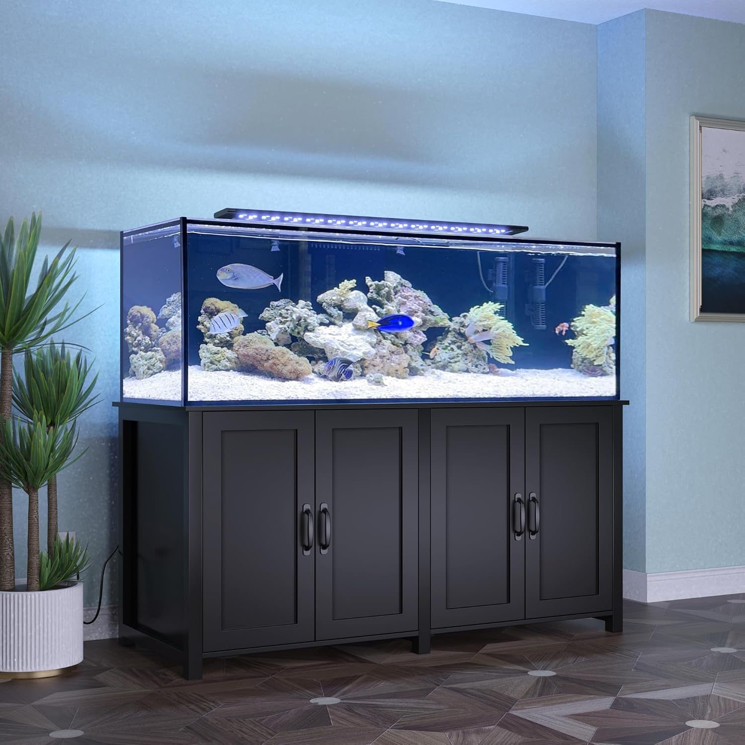 GDLF 100-150 Gallon Fish Tank Stand, 120 Gallon Tank Stand with 60'*24' Tabletop Fits 100/120/150 Volumns Aquariums,2200LBS Capacity Heavy Duty
