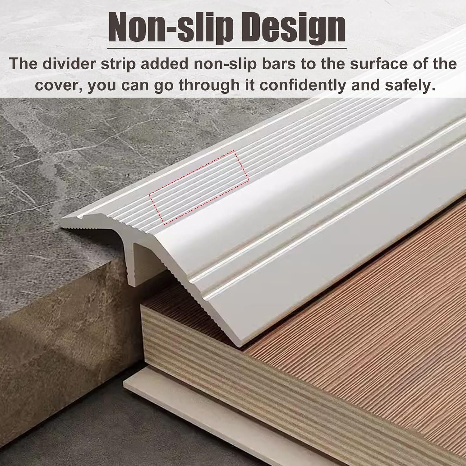 Floor Transition Strip Aluminum Alloy Threshold Divider Strip, Tile to Wood Edge Trim Bars, Connection Flooring Gap Decoration Covering, Doorways Threshold Reducer(Black)