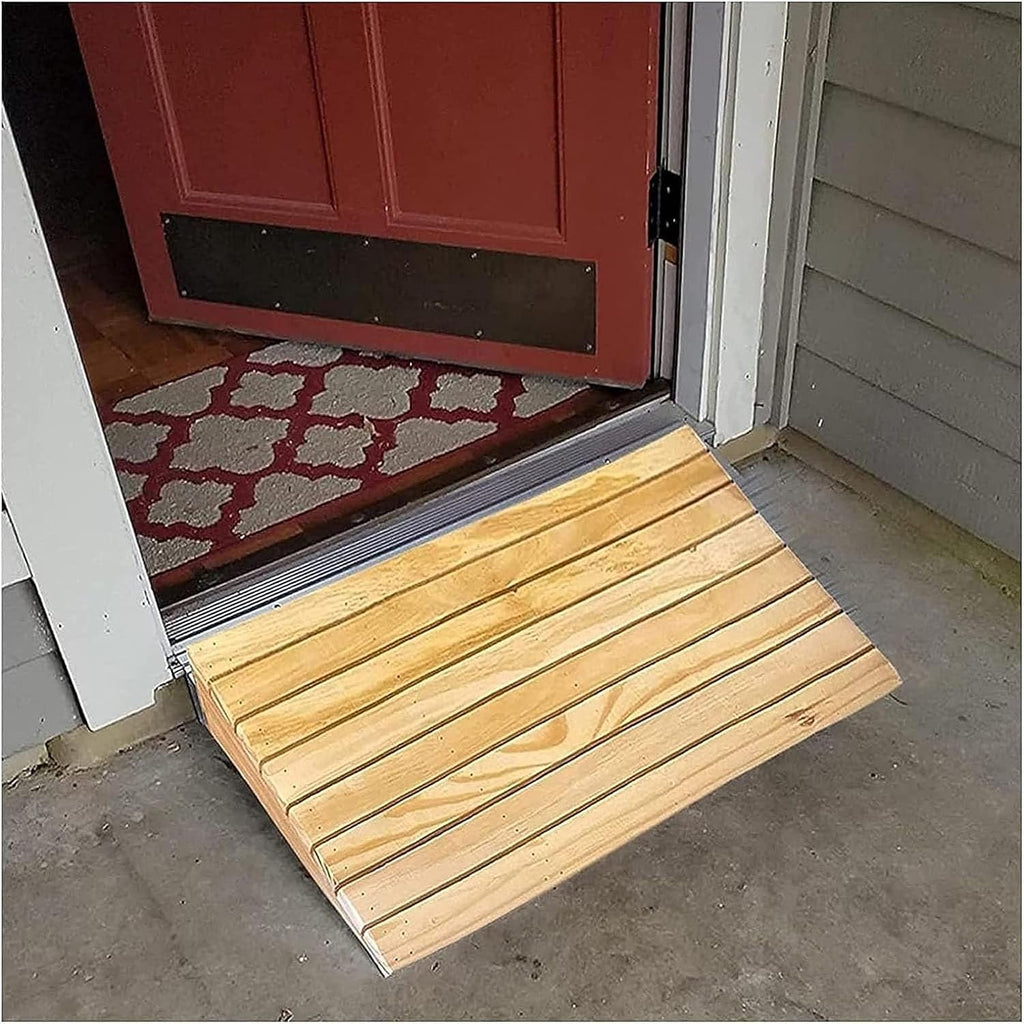 Wooden Threshold Ramps for Doorway 2-6inch Rise, Home Porch Step Front Door Entry Ramp for Wheelchair Scooters Power Chairs Walkers, 9 Size (Size : 33.8x30x13cm)
