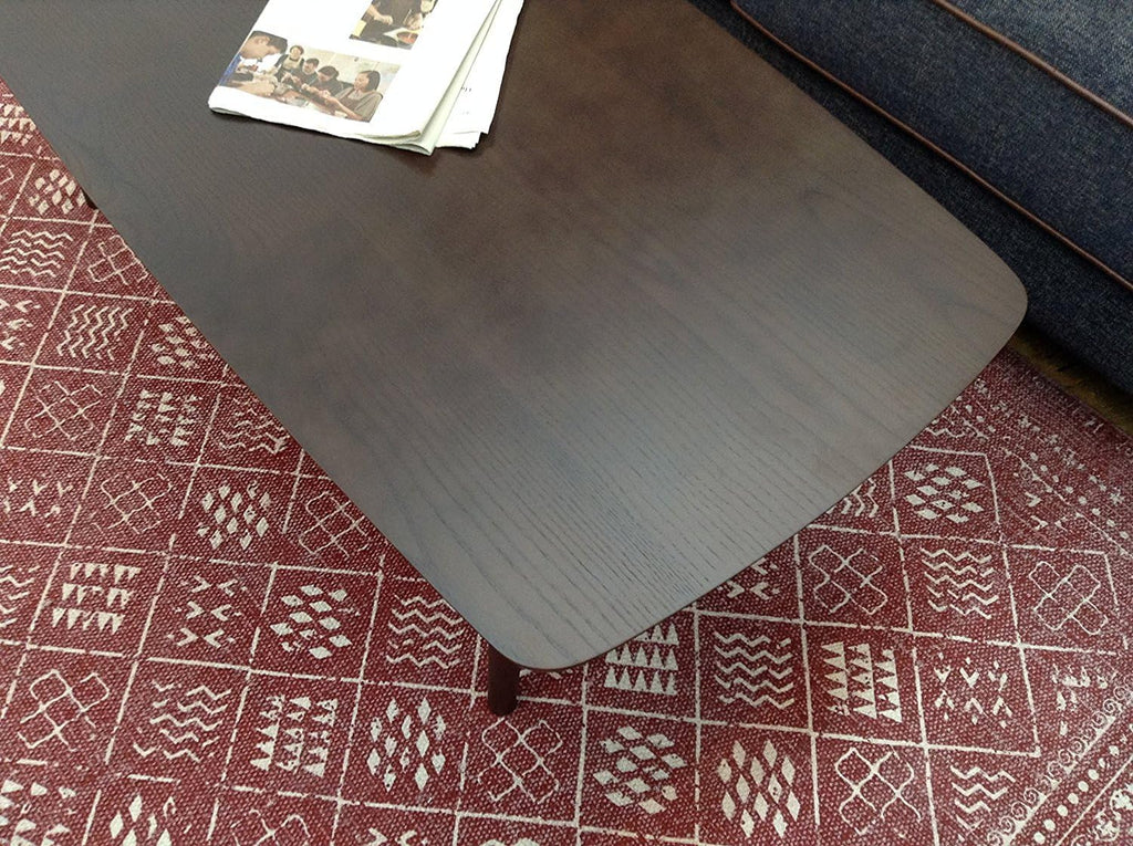 AZUMAYA Folding Legs Table W41.3 x D20.5 x H14.0 Inches Natural Ash and Rubber Wood Material Home and Living Coffee Table Dark Brown Color SGS-229DBR