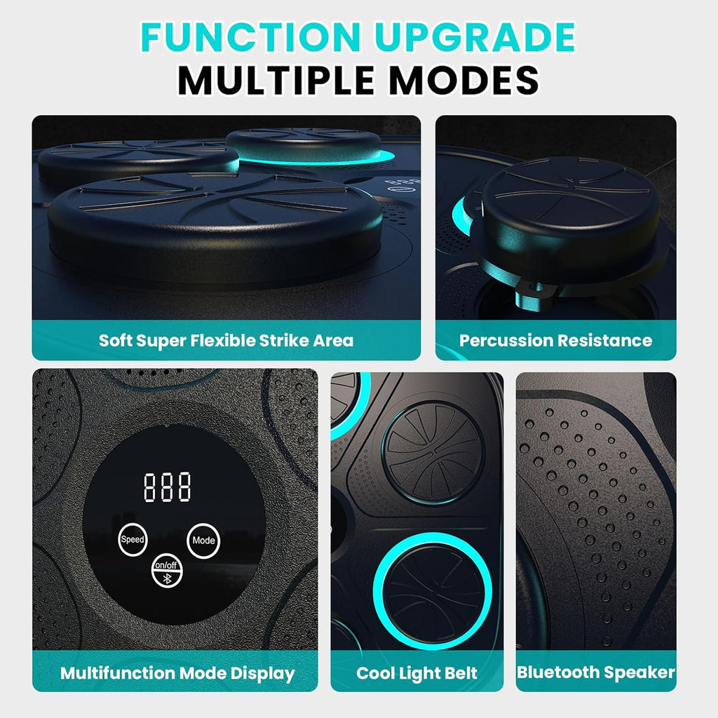 Music Boxing Machine, Smart Electronic Boxing Pad with Boxing Gloves, Suitable for Home, Office