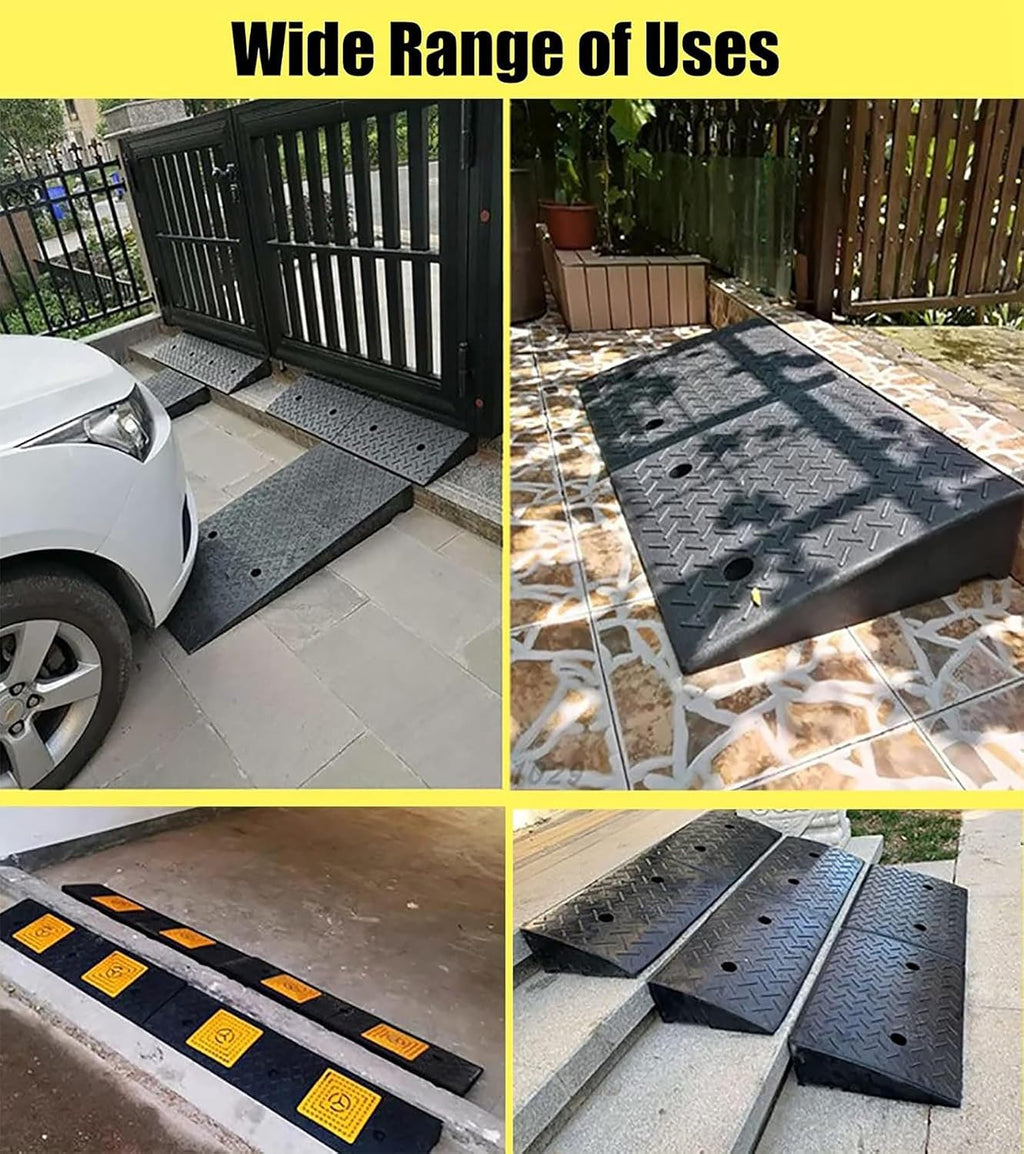 Kerb Ramps, Threshold Ramp, Driveway Curb Ramps for Wheelchair - 1.5in-4in Rise, Heavy Duty Transition Threshold Ramp with Non Slip Surface, Easy to Fix (Size : 5cm/2in Rise)