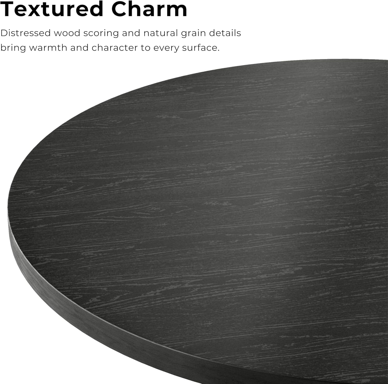 Furniture of America Crambel Modern Solid Wood 20-inch Round End Table with Cone-Shaped Pedestal Base, Living Room Furniture for Small Space, Home Office, Black