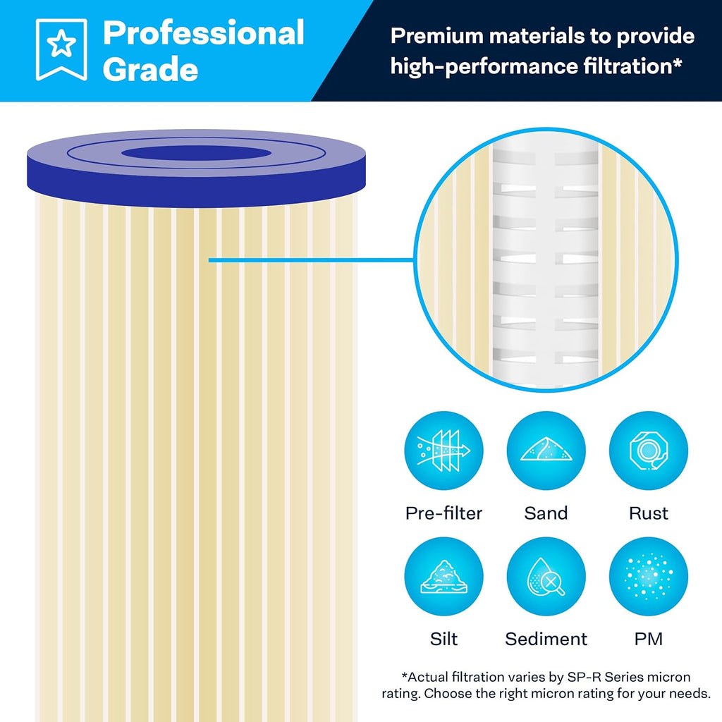 SpiroPure 20x4.5 30 Micron Sediment Water Filter SPC-45-2030 R30-20BB 6Pack