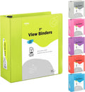 Enday 3 inch Binder (24 Pack - Green) 3 Ring Binder 3 inch with Clear View Cover and 2 Inside Pocket - for Letter Size 8.5 x 11'' Paper, Ideal for School Supplies, Office, and Home