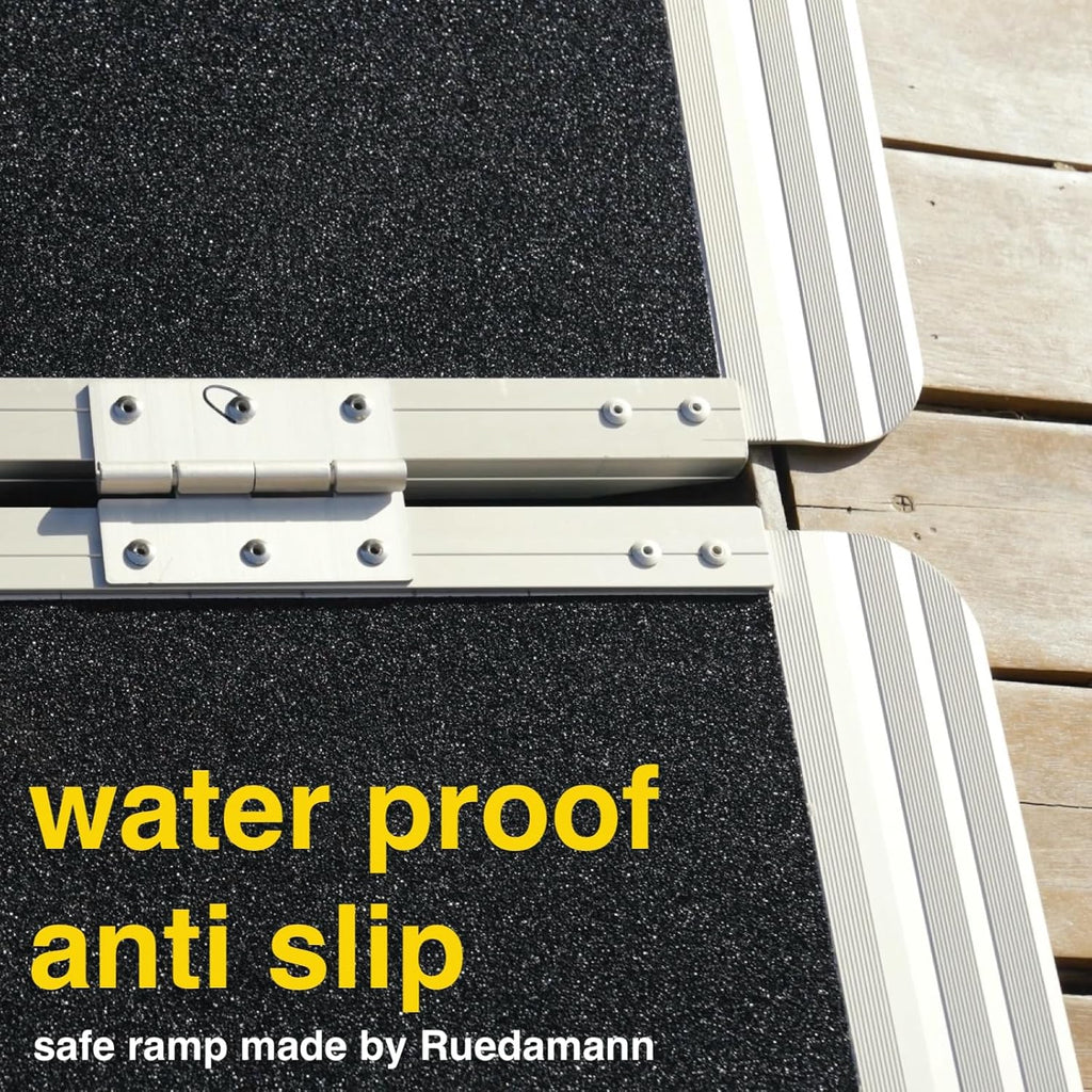 Ruedamann 4 FT Wheelchair Ramp, 30.3'' Wide Portable Ramps for Wheelchairs for Home, Non-Slip Aluminum Ramps with Handle, 600 LBS Capacity Wheelchair Ramps for Home Steps, Doorways, Door Entry, Stairs
