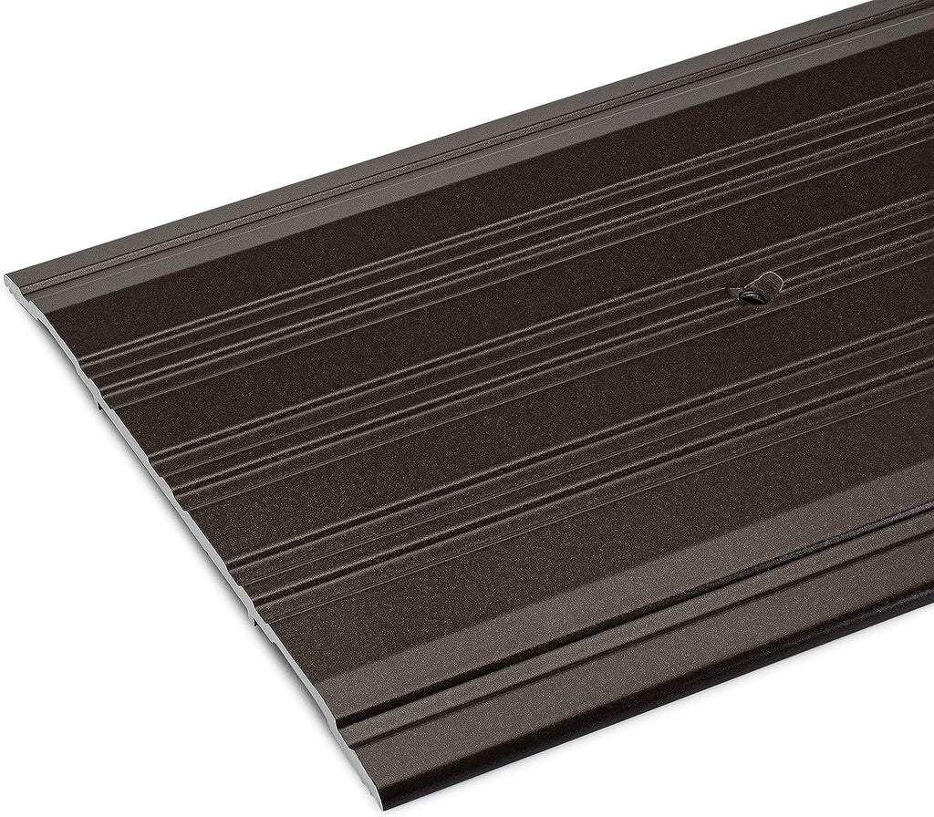 6' x 1/4' Fluted Aluminum Threshold – Dark Bronze | Heavy Duty 6 Inch Wide x 1/4 Inch High Door Saddle | Pre-Drilled Countersunk Holes, Screws Included, Cut to Size | Made in USA by Randall Mfg (6 FT)