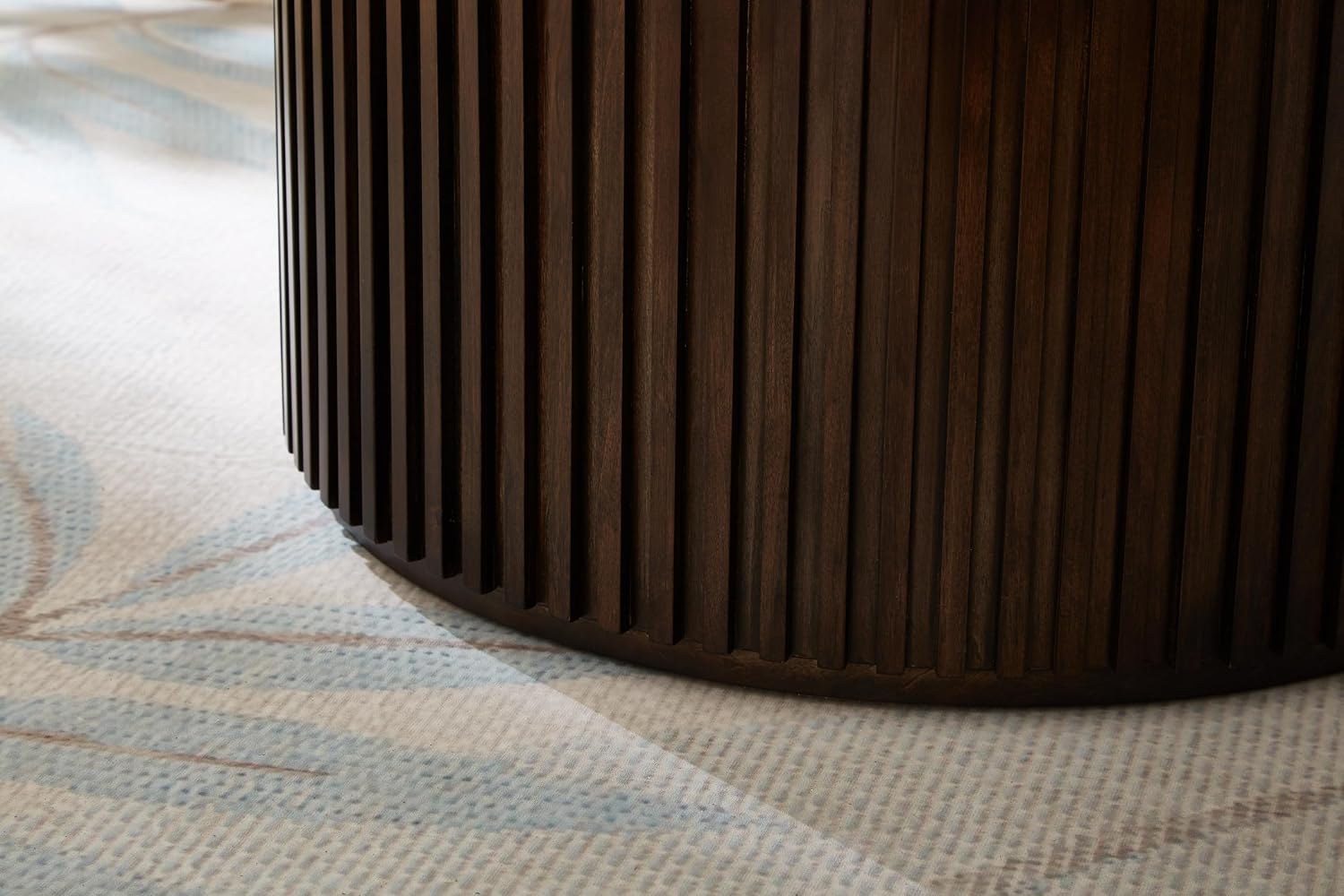 Nesting Round Wood Coffee Table Set of 2, Handcraft Drum Side Table End Table for Living Room, Modern Circle Wooden End Table Set for Small Space, No Need Assembly(Dark Brown,31x31x16 in)