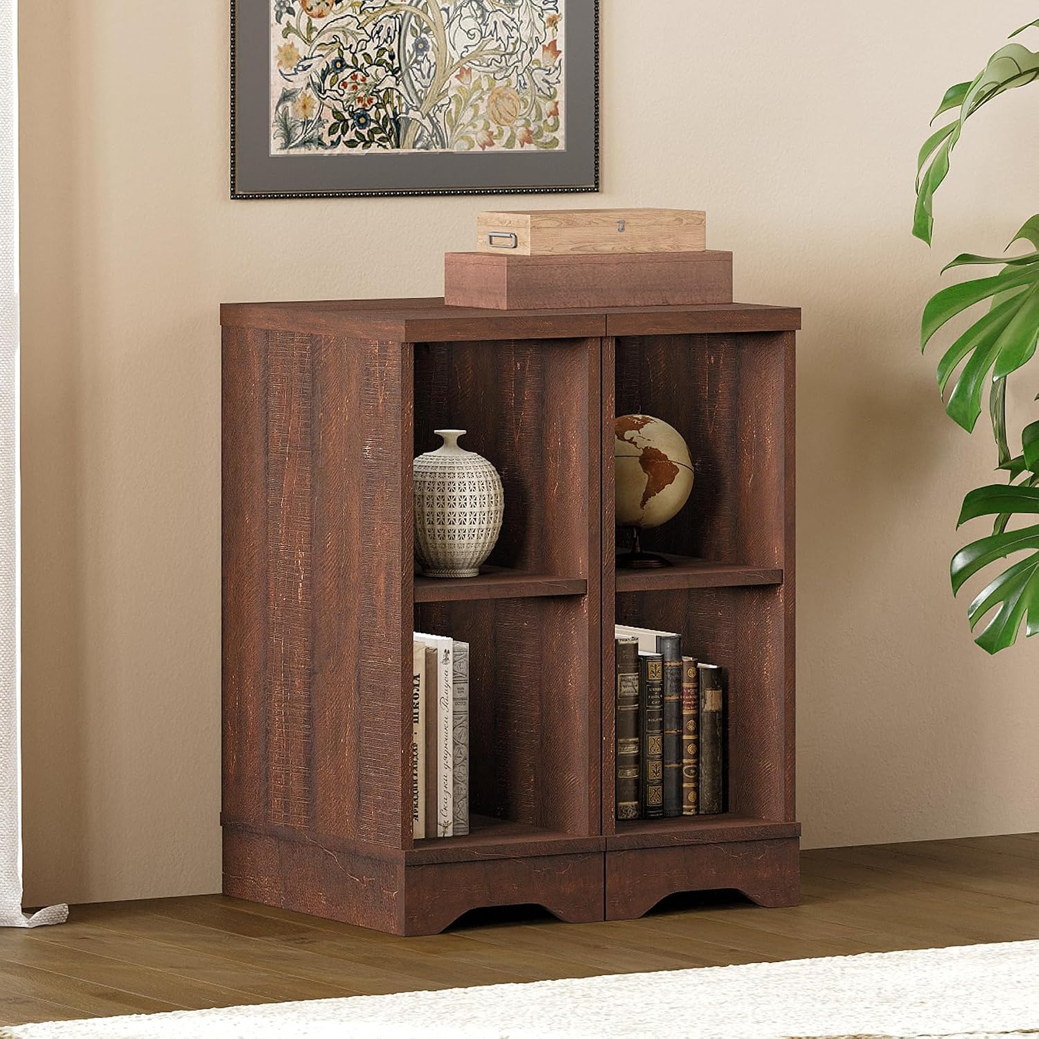 WAMPAT 3-in-1 Modern Farmhouse TV Stand for up to 95' TV, 25.6' H Wood Entertainment Center with Sliding Barn Door and Adjustable Media Storage Shelf for Living Room, Dark Walnut Brown